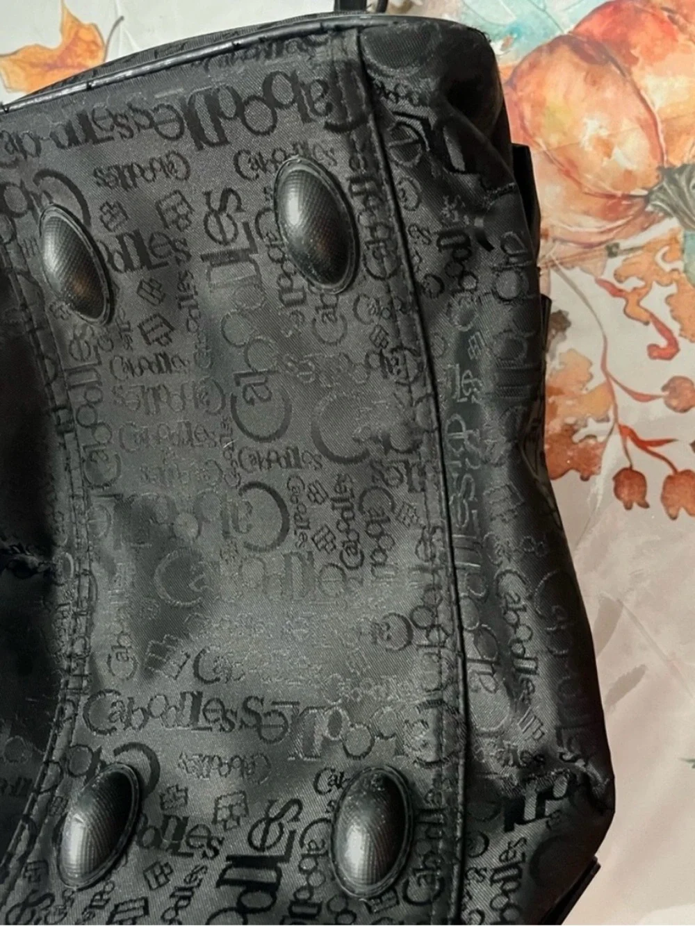 Caboodles Black Jacquard Logo Carry Bag